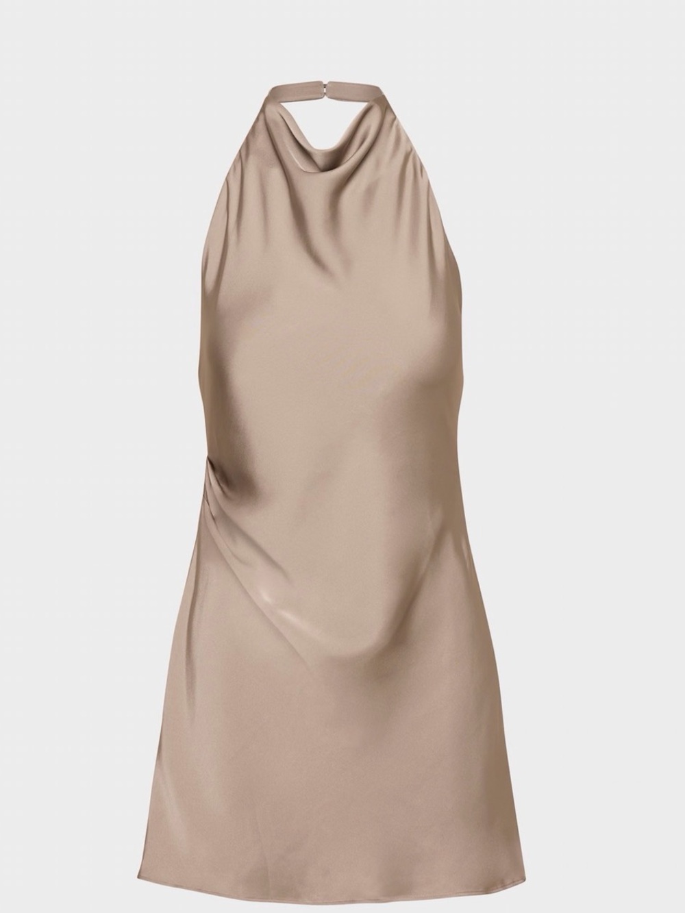 Aritzia Audience Satin Halter Mini Dress in Taupe NOT FOR SALE